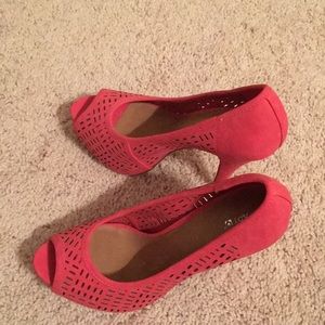 Apt 9 Peep Toe Platform Pink Heels
